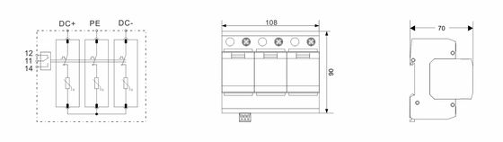 BRPV3-1000-12.5 PV Surge Arrester 1000V Type 1 للألواح الشمسية