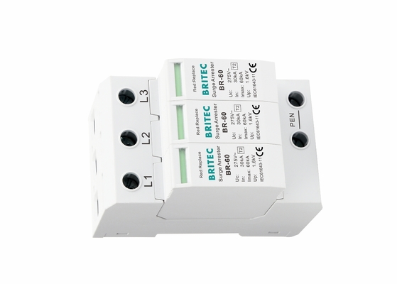 الجهد المنخفض 1.5kV 3P 60ka Mov Type 2 Surge Protection Device Surge Protector