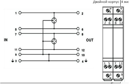 RS-485 BRPI-06 مانع اندفاع التيار الكهربائي خط اتصالات صناعي شبكات بيانات حماية من اندفاع التيار حماية من الصواعق