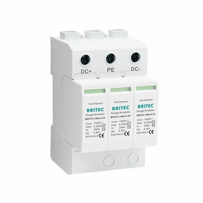 BRPV3-1500-6.25 جهاز الحماية من زيادة التيار المستمر dc spd للطاقة الشمسية dc spd مانعة صواعق ونتشو 1500 فولت 3 أقطاب spd تيار مستمر 500 فولت t1 t2 سعر SPD من النوع 1