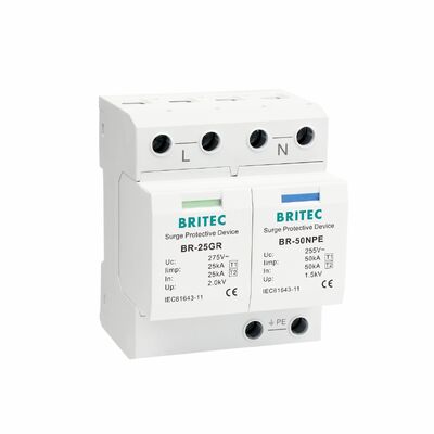 25KA جهاز حماية SPD القابل للتوصيل مع DIN Rail Mount للحماية من البرق