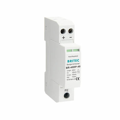 جهاز حماية من زيادة التيار BR-40DP 48 النوع 2 DC 48V SPD 40kA مع غلاف بلاستيكي حراري UL94-V0
