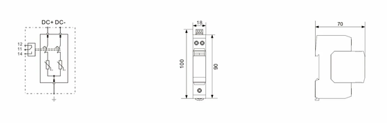 جهاز حماية من زيادة التيار BR-40DP 48 النوع 2 DC 48V SPD 40kA مع غلاف بلاستيكي حراري UL94-V0
