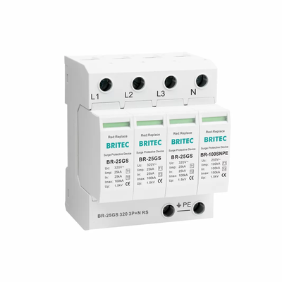 25kA Type 1+2 Surge Arrester with DIN Rail 35mm Mounting for Reliable Surge Protection Device
