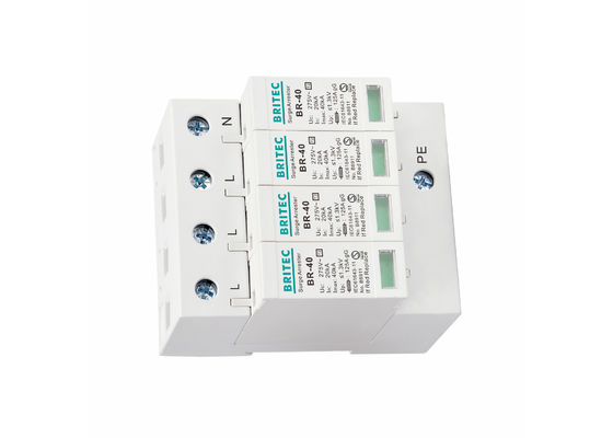 جهاز الحماية من الصواعق من النوع 2 ثلاثي الطور BR-40 4P 4 Pole Surge Protector