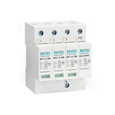 BR-12.5M 3P النوع 1 12.5kA 3 مرحلة جهاز حماية زيادة الطاقة SPD Arrester 12.5ka ضابط زيادة الطاقة الصناعي
