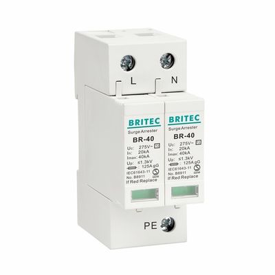 BR-40 3P نوع 2 جهاز حماية من زيادة الحرارة SPD T2 حماية الصاعقة 275 فولت حماية من الصاعقة