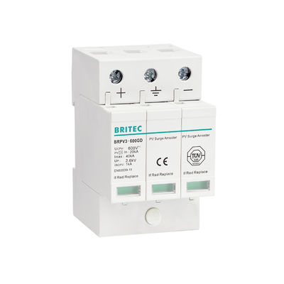 BRPV3-1000 1000V 40kA 3P DC Solar PV Surge Protection Device Surge Arrester ضغط البرق