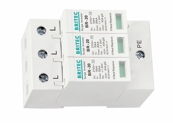 جهاز AC 275V 10kA 20kA لحماية زيادة الطاقة مع تركيب DIN Rail لحماية زيادة الطاقة