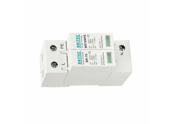 جهاز حماية الطفرة البلاستيكية الحرارية من النوع 2 70kA 1P + NPE AC SPD