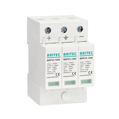 BRPV3-1000 1000V 40kA 3P DC Solar PV Surge Protection Device Surge Arrester قاطع البرق قاطع الطفرات الشمسية