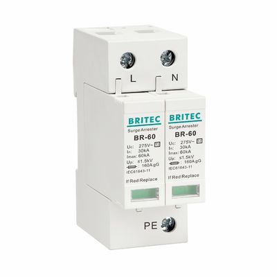 BR275-60 2P 2P ac SPD 60kA 2P الجهاز الواحد للوقاية من التوترات (SPD)