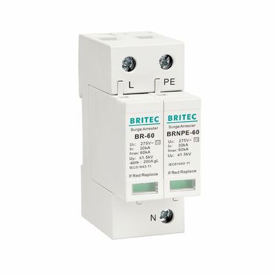 BR275-60 2P 2P ac SPD 60kA 2P الجهاز الواحد للوقاية من التوترات (SPD)