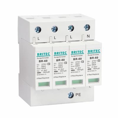 BR275-60 2P 2P ac SPD 60kA 2P الجهاز الواحد للوقاية من التوترات (SPD)