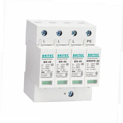 BR-40 1P + 1 40kA Type 2 Surge Protection Device Arrester Singel Phase Lightning Protection spd