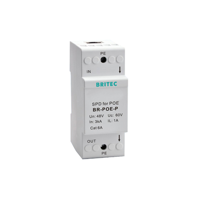 BR-POE-P Ethernet 48V RJ45 POE Ethernet Din شبكة السكك الحديدية حماية الزيادة POE بيانات حماية البرق