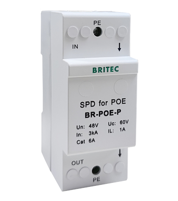 BR-POE-P Spd حماية إشارة البيانات Poe Surge Arrestor 48V الصين أجهزة حماية إثنترنيت PoE الكاميرا PoE البرق