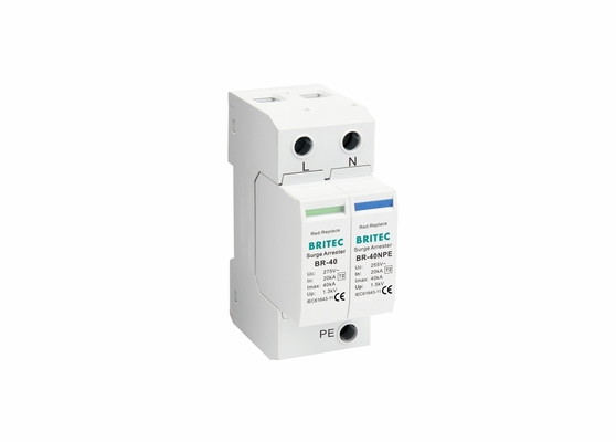 TVSS 150V / 275V / 320V / 385V / 440V 40KA دين السكك الحديدية الطاقة الحماية البرقية الضغط العصبي الموقف مرحلة واحدة