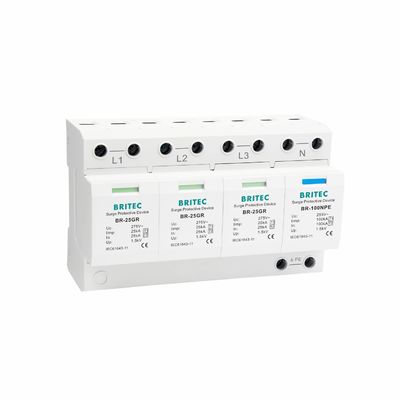 BR-25GR 3P + 1 نوع 1 جهاز حماية من التفوق SPD Ableiter Thunder Arrester شرارة Arrester الفجوة spd الفئة 1 حماية من البرق
