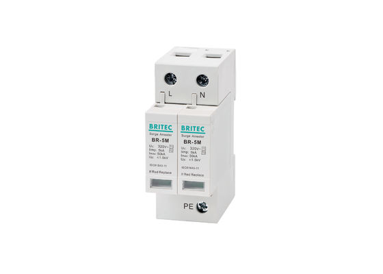 BR-5M 320V 2P SPD من مرحلة واحدة مع 5kA من النوع 1 + من النوع 2 جهاز الحماية من الزيادة
