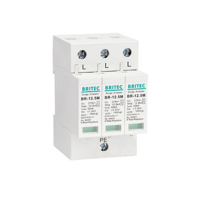 BR-12.5M 3P النوع 1 12.5kA 3 مرحلة جهاز حماية زيادة الطاقة SPD Arrester 12.5ka ضابط زيادة الطاقة الصناعي